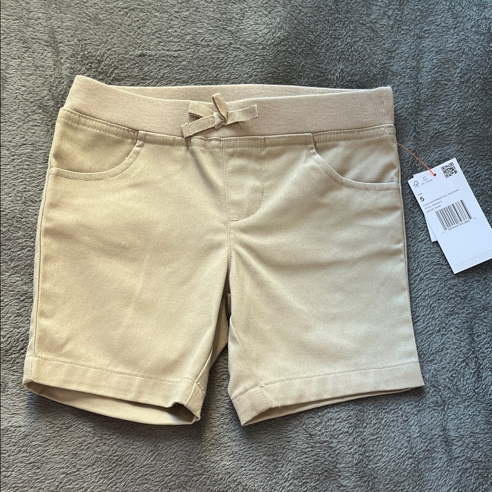 French Toast Kids Beige Shorts with Bow